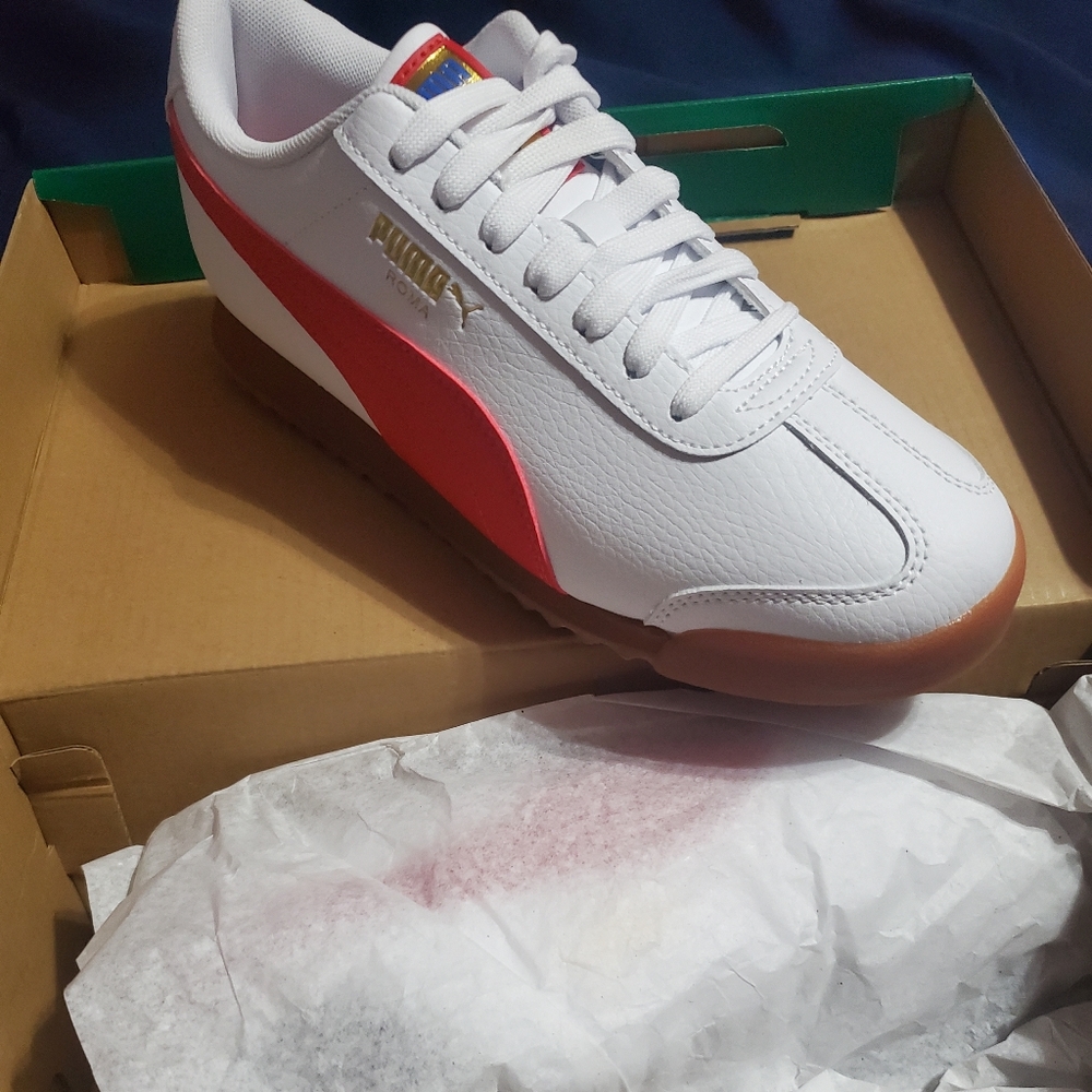 Puma Roma size 6.5, red white and blue